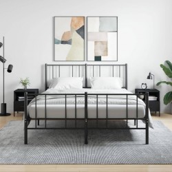 Sonata H Нощни шкафчета, 2 бр, черни, 40x35x47,5 см, инженерно дърво - Нощни шкафчета