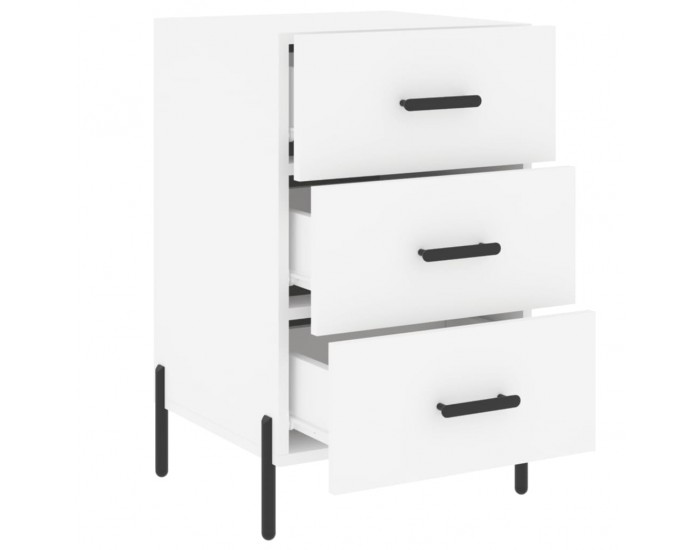 Sonata H Нощно шкафче, черно, 40x40x66 см, инженерно дърво