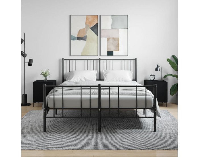 Sonata H Нощни шкафчета 2 бр черни 40x40x50 см инженерно дърво