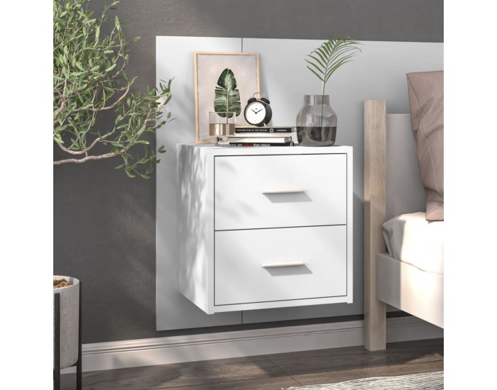 Sonata H Нощно шкафче за стенен монтаж, бял гланц