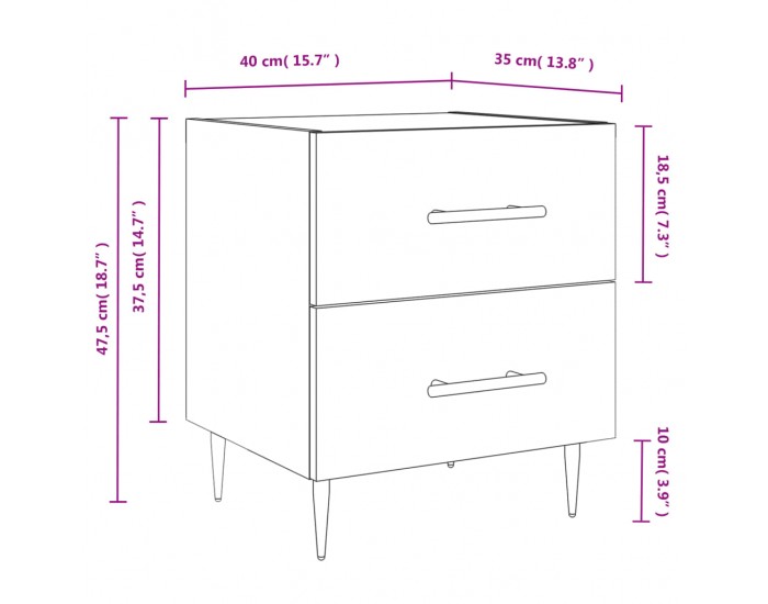Sonata H Нощно шкафче, дъб сонома, 40x35x47,5 см, инженерно дърво