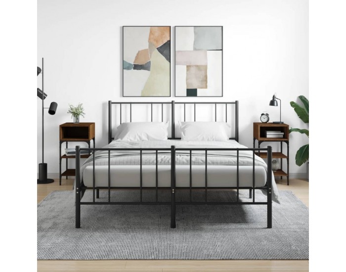 Sonata H Нощни масички, 2 бр, кафяв дъб, 35x34,5x70 см, инженерно дърво