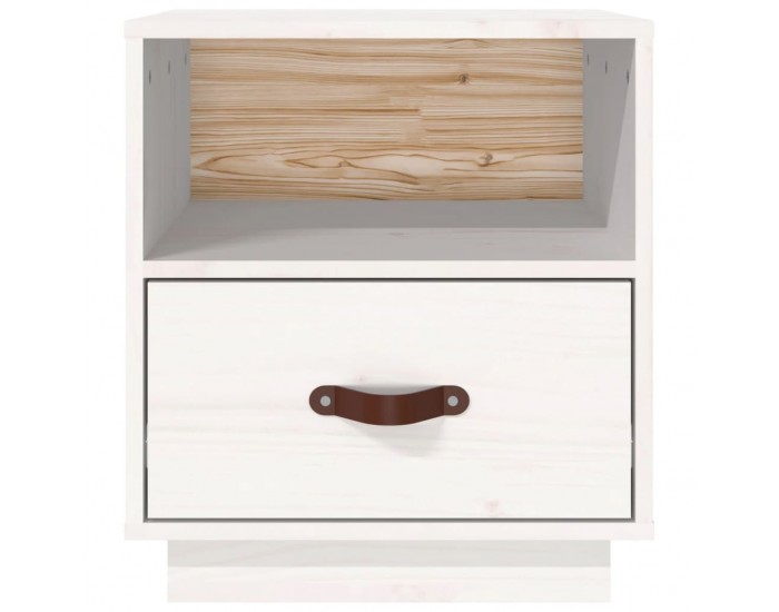 Sonata H Нощно шкафче, бяло, 40x34x45 см, борово дърво масив