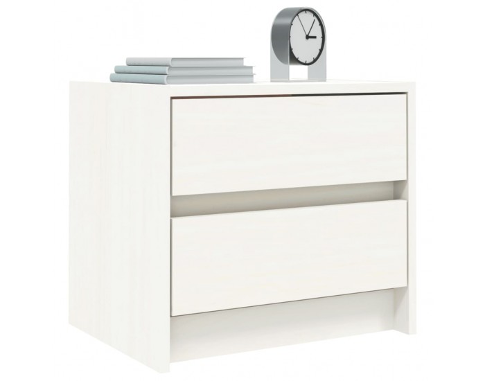Sonata H Нощно шкафче, бяло, 40x31x35,5 см, борово дърво масив