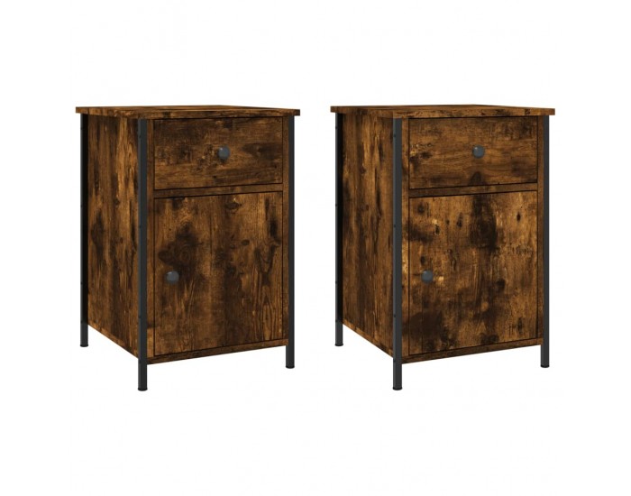 Sonata H Нощни шкафчета 2 бр опушен дъб 40x42x60 см инженерно дърво