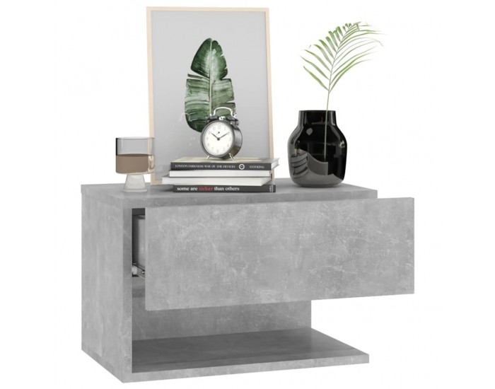 Sonata H Нощно шкафче за стенен монтаж, бетонно сиво