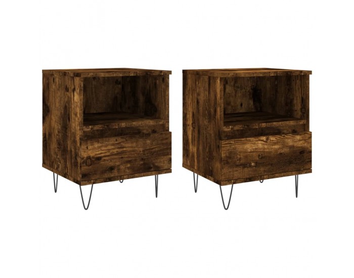 Sonata H Нощни шкафчета, 2 бр, опушен дъб, 40x35x50 см, инженерно дърво