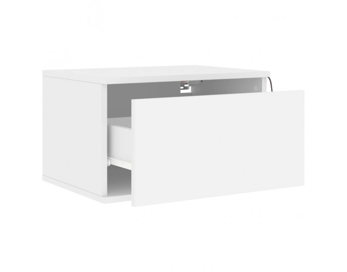 Sonata H Нощно шкафче за стена с LED осветление, бяло