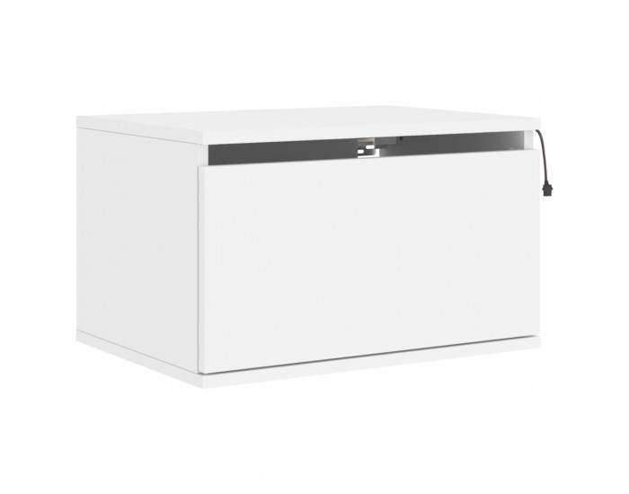 Sonata H Нощно шкафче за стена с LED осветление, бяло