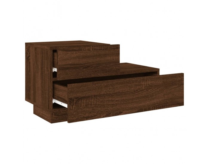 Sonata H Нощно шкафче с LED осветление, кафяв дъб, 70x36x40,5 см