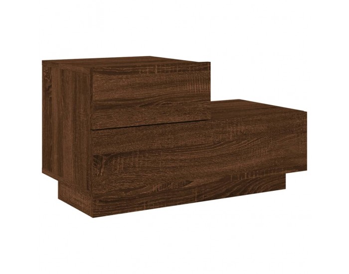 Sonata H Нощно шкафче с LED осветление, кафяв дъб, 70x36x40,5 см