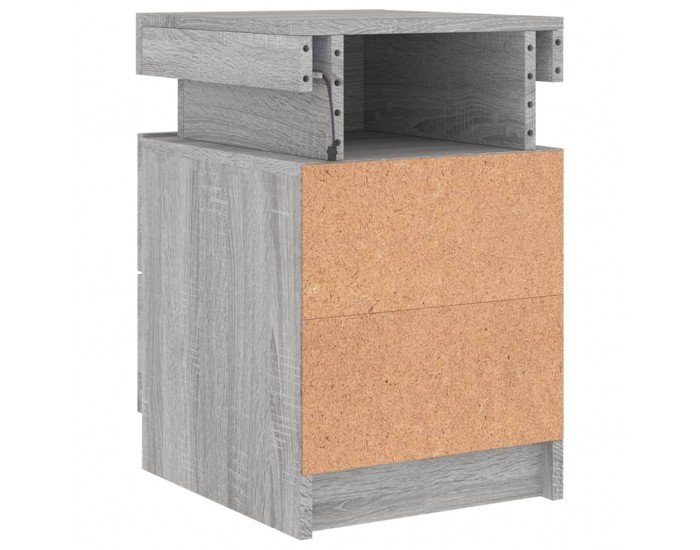 Sonata H Нощни шкафчета с LED осветление, 2 бр, сив сонома, 35x39x55 см