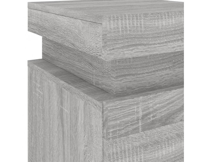 Sonata H Нощни шкафчета с LED осветление, 2 бр, сив сонома, 35x39x55 см