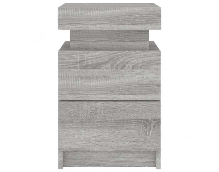 Sonata H Нощни шкафчета с LED осветление, 2 бр, сив сонома, 35x39x55 см