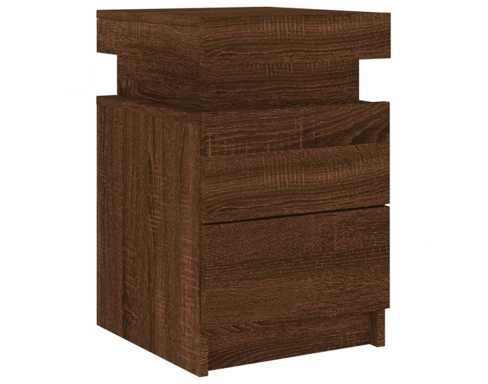 Sonata H Нощни шкафчета с LED осветление, 2 бр, кафяв дъб, 35x39x55 см