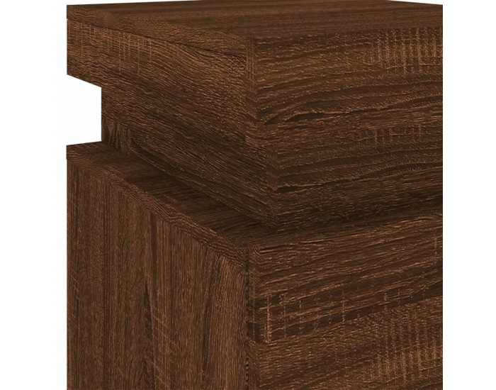 Sonata H Нощни шкафчета с LED осветление, 2 бр, кафяв дъб, 35x39x55 см