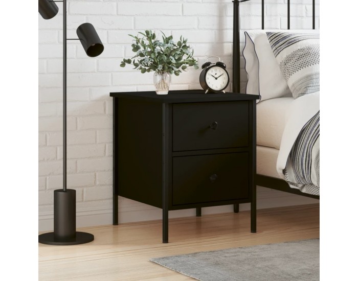 Sonata H Нощно шкафче, черно, 40x42x50 см, инженерно дърво