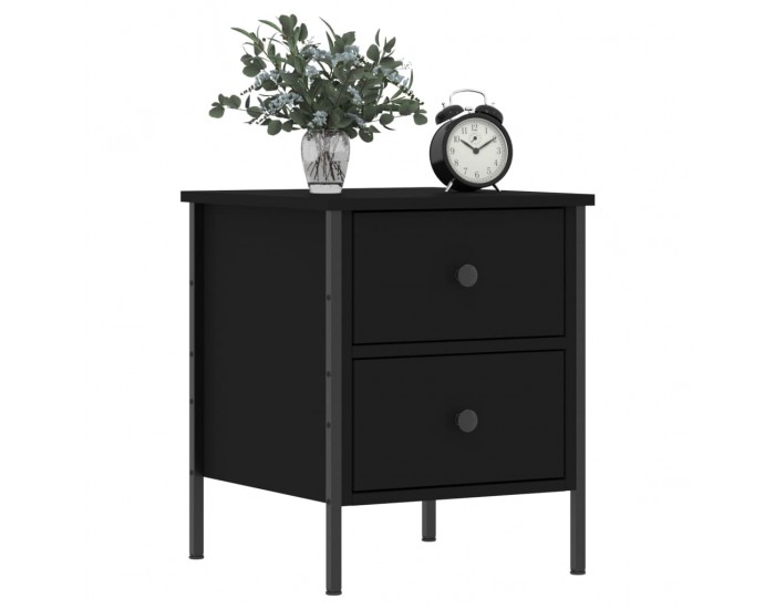 Sonata H Нощно шкафче, черно, 40x42x50 см, инженерно дърво