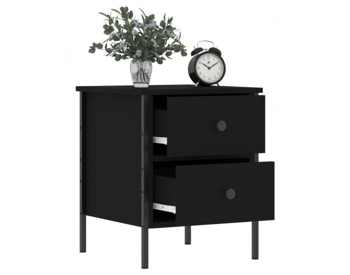 Sonata H Нощно шкафче, черно, 40x42x50 см, инженерно дърво