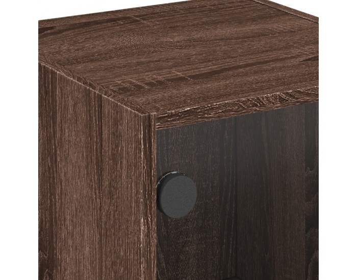 Sonata H Нощно шкафче със стъклена врата кафяв дъб 35x37x42 см