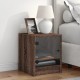 Sonata H Нощно шкафче със стъклена врата кафяв дъб 35x37x42 см