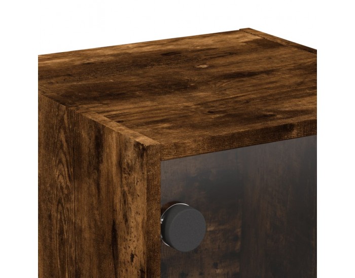 Sonata H Нощно шкафче със стъклена врата опушен дъб 35x37x35 см