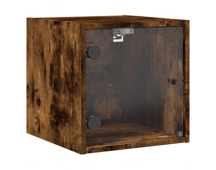 Sonata H Нощно шкафче със стъклена врата опушен дъб 35x37x35 см