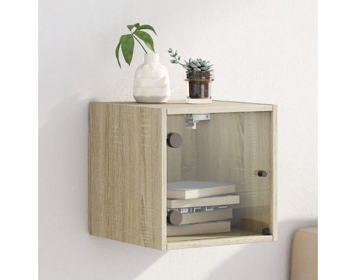 Sonata H Нощно шкафче със стъклена врата дъб сонома 35x37x35 см