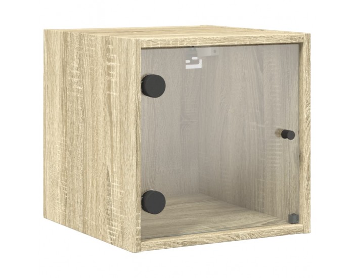 Sonata H Нощно шкафче със стъклена врата дъб сонома 35x37x35 см