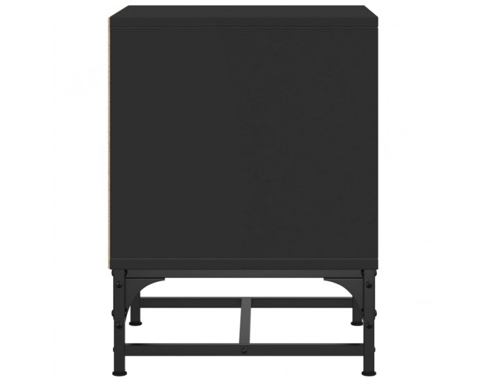 Sonata H Нощни шкафчета със стъклени врати 2 бр черно 35x37x50 см