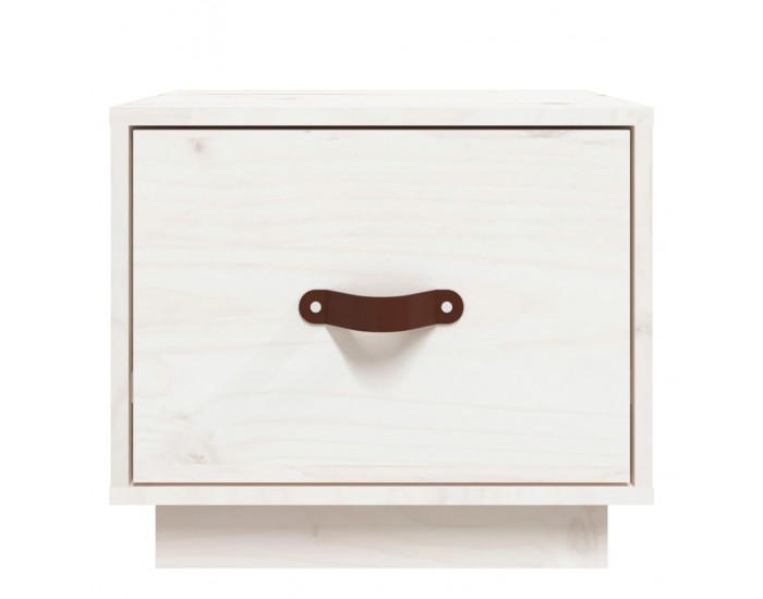Sonata H Нощни шкафчета, 2 бр, бели, 40x34x35 см, борово дърво масив