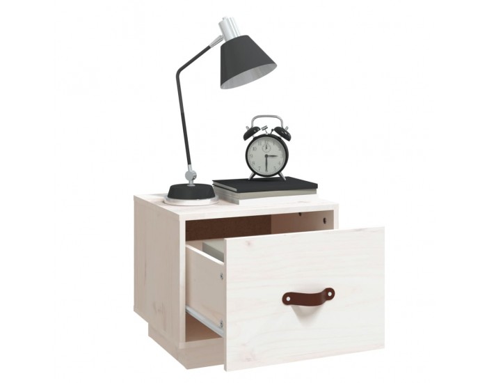 Sonata H Нощни шкафчета, 2 бр, бели, 40x34x35 см, борово дърво масив