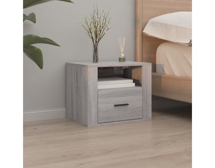 Sonata H Нощни шкафчета за стенен монтаж, 2 бр,сив сонома, 50x36x40 см