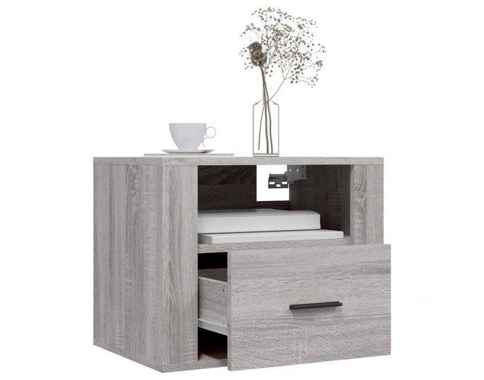 Sonata H Нощни шкафчета за стенен монтаж, 2 бр,сив сонома, 50x36x40 см