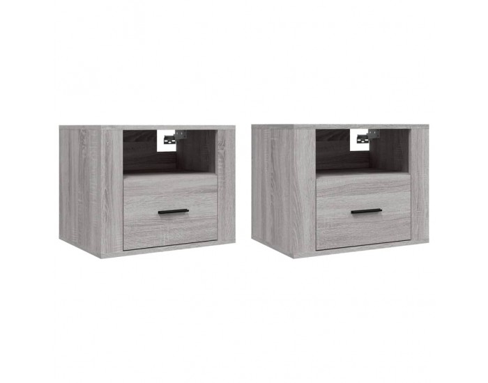 Sonata H Нощни шкафчета за стенен монтаж, 2 бр,сив сонома, 50x36x40 см