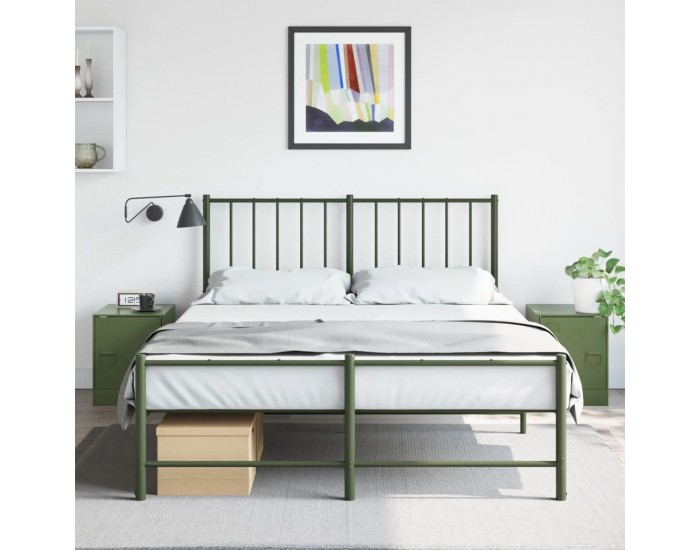 Sonata H Нощни шкафчета 2 бр маслиненозелени 34,5x39x44 см стомана