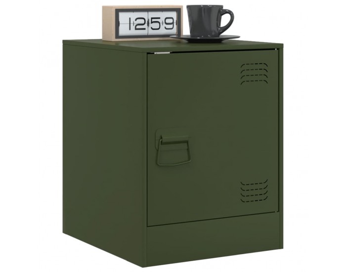 Sonata H Нощни шкафчета 2 бр маслиненозелени 34,5x39x44 см стомана