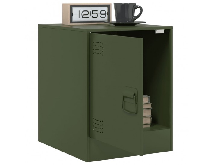 Sonata H Нощни шкафчета 2 бр маслиненозелени 34,5x39x44 см стомана