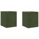 Sonata H Нощни шкафчета 2 бр маслиненозелени 34,5x39x44 см стомана