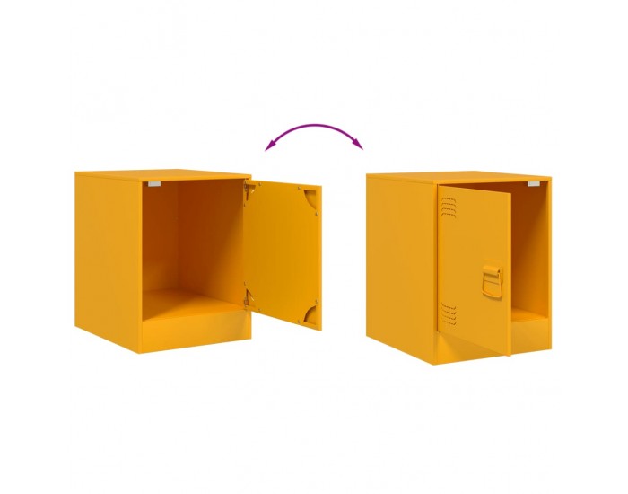 Sonata H Нощни шкафчета 2 бр горчица жълто 34,5x39x44 см стомана