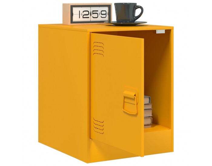 Sonata H Нощни шкафчета 2 бр горчица жълто 34,5x39x44 см стомана
