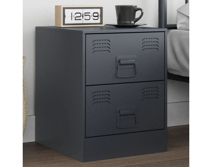 Sonata H Нощно шкафче, антрацит, 34,5x39х44 см, стомана