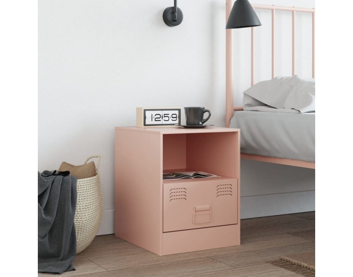 Sonata H Нощно шкафче, розово, 34,5x39x44 см, стомана
