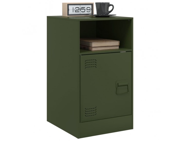 Sonata H Нощни шкафчета 2 бр маслиненозелени 34,5x39x62 см стомана