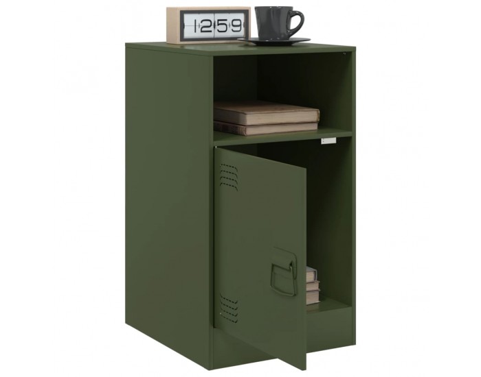 Sonata H Нощни шкафчета 2 бр маслиненозелени 34,5x39x62 см стомана