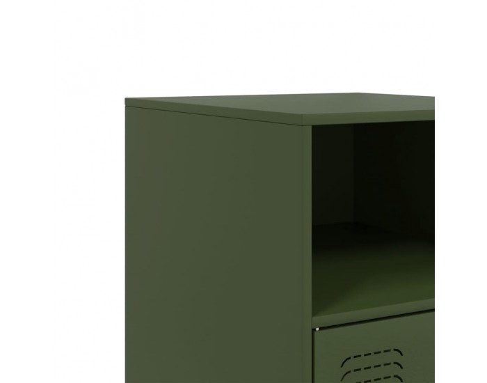Sonata H Нощни шкафчета 2 бр маслиненозелени 34,5x39x62 см стомана