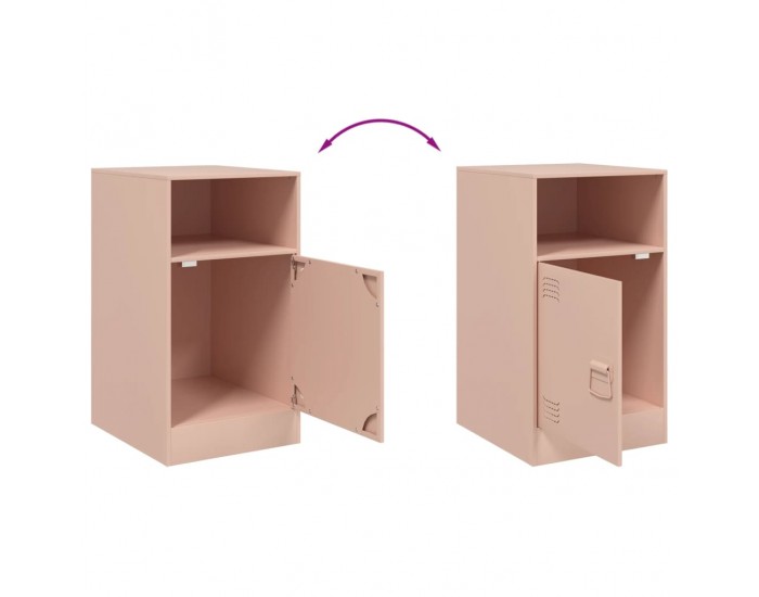 Sonata H Нощни шкафчета, 2 бр, розови, 34,5x39x62 см, стомана