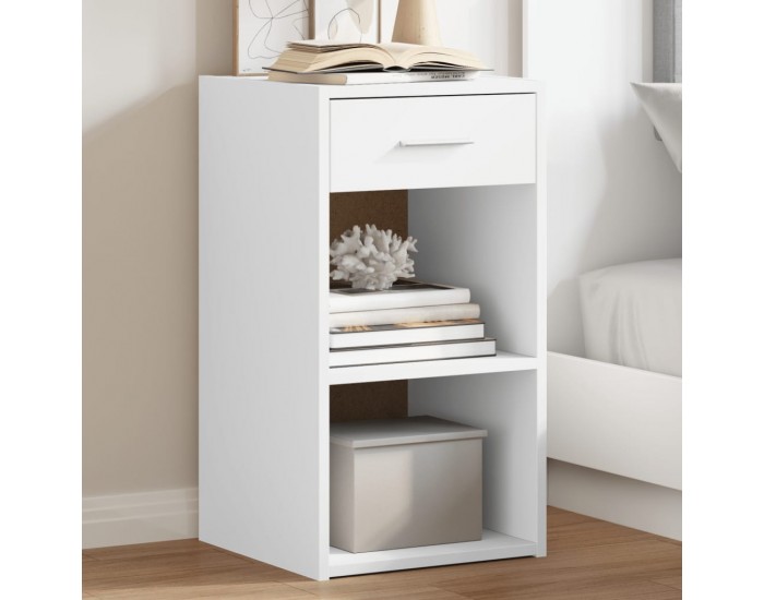 Sonata H Нощни шкафчета, 2 бр, бели, 35x34x65 см, инженерно дърво