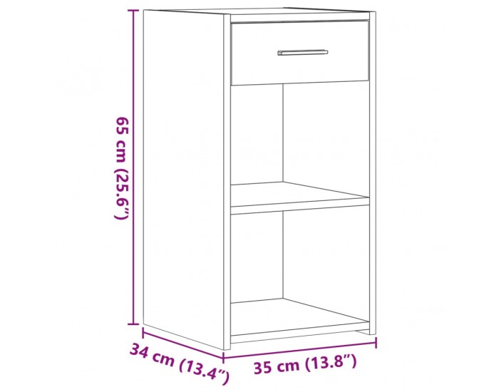 Sonata H Нощни шкафчета, 2 бр, бели, 35x34x65 см, инженерно дърво