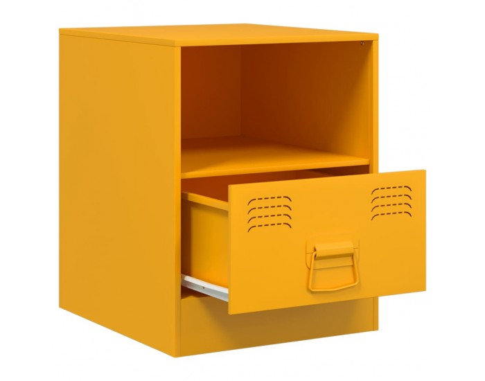 Sonata H Нощни шкафчета 2 бр горчица жълто 34,5x39x44 см стомана